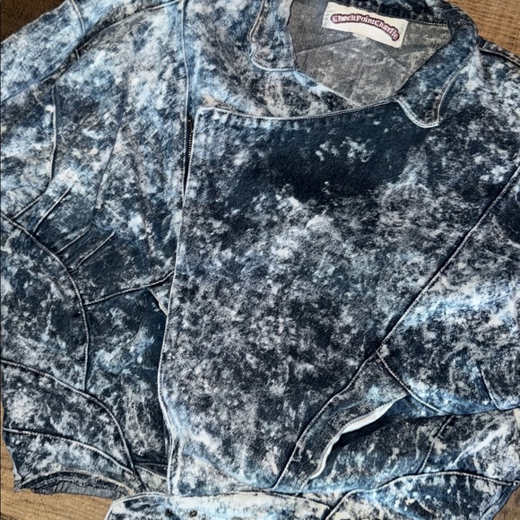 Vintage 80s "Checkpoint Charlie" Acid Wash Denim Jacket - Size XL - Picture 6 of 11